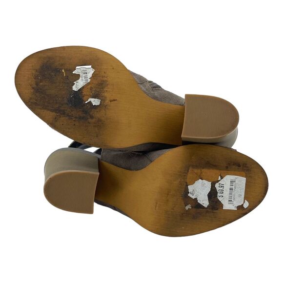 Melrose & Market Booties Womens 8.5 Suede Coastal Cowgirl Boho Peep Toe Boot - Picture 12 of 13